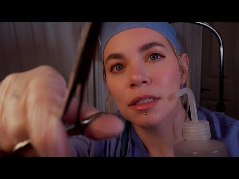 ASMR Emergency Room Cranial Nerve Exam & Eyebrow Suturing | Medical Roleplay