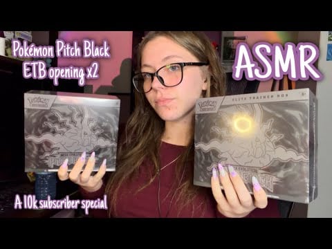 ASMR Opening Pitch Black Pokémon ETBs | A 10k subscriber special 