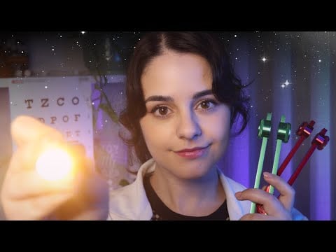 ASMR 1H Full Medical Roleplay for SLEEP💤 Cranial Nerve Exam + Eye Exam + Ear Exam (Eyes Closed)