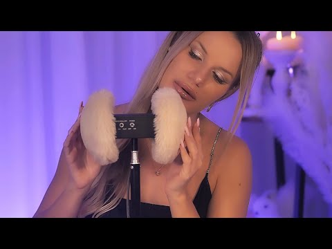 1 HOUR ASMR 💜 Inaudible Whispers and Fluffy Mics Scratching for Deep Sleep (Layered Sounds, Rain)😴