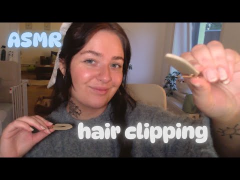ASMR Hair Clipping | personal attention, whispering, tapping, tongue clicking