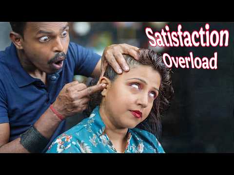 Lady Barber Chaitali Getting Head & Ear Massage ASMR | Female Ear Finger Massage For Deep Sleep