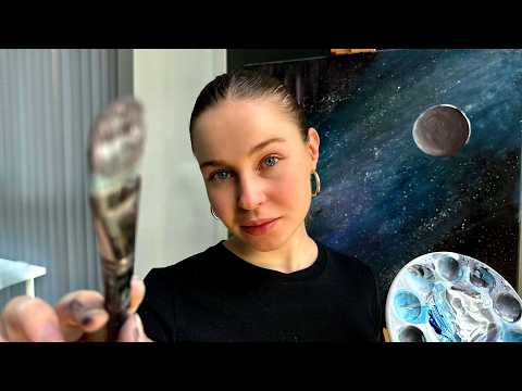 ASMR Painting on Canvas 🎨 | Whispered Bob Ross Style for Deep Relaxation