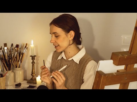 french artist is drawing you - soft asmr