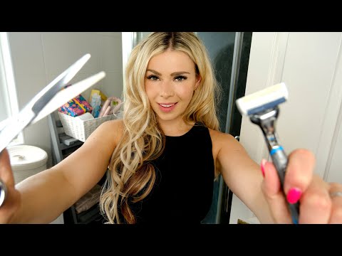 ASMR GIRL NEXT DOOR GENTLY SHAVES YOU (in her bathroom)