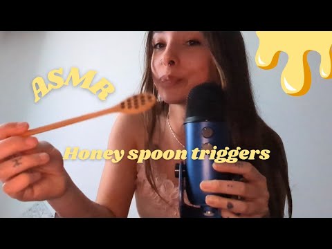 ASMR honey spoon eating 🍯🥄 1000% sensitivity