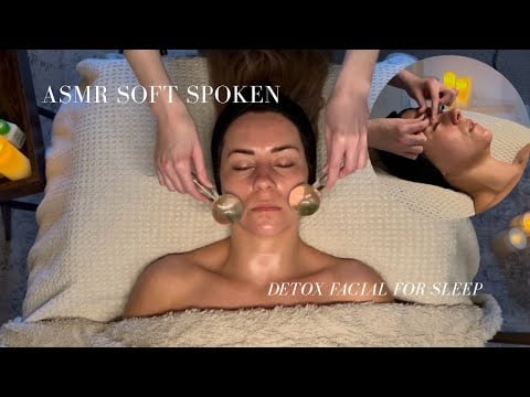 Relaxing Detox Facial ASMR ✨ Soft Spoken Skincare, Deep Cleansing & Lymphatic Massage For Sleep