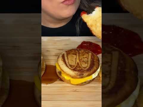 McDonald’s breakfast hash browns #shorts #asmr #eating  #mcdonalds