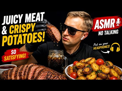 JUICY MEAT & CRISPY POTATOES 🤤🔥 | ASMR Eating Sounds | No Talking