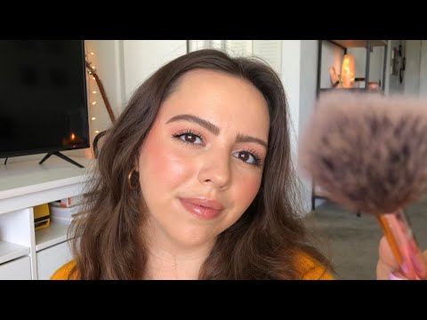 ASMR lofi face brushing ~ brushing right on the camera lense