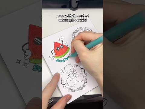 asmr with the cutest coloring book kit #asmr #coloringbook