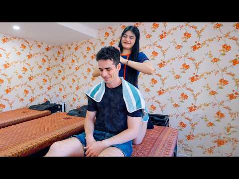 ASMR: $20 Barbershop Full Service Massage in Pattaya | Thailand Experience