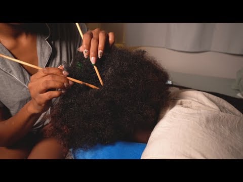 ASMR | Real Person Scalp Check on Afro Hair ☁️ Tingly Parting & Scratching for sleep ~ no talking