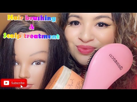 ASMR| Hair brushing & hair treatment 💆🏻‍♀️ (Soft spoken/Gum chewing)