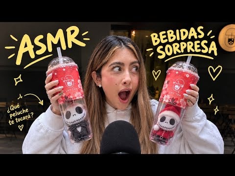 ASMR en español bebidas con peluche ! Que?! Te relajo 💜