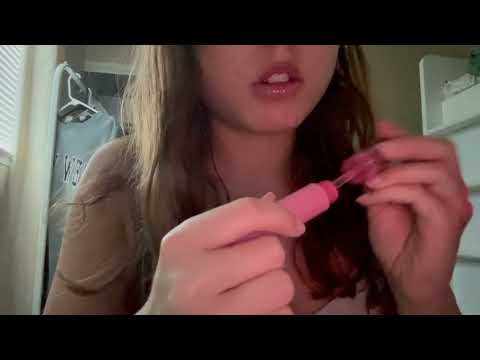 ASMR touching up your makeup (mouth sounds)