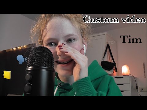 Custom ASMR voor Tim! ~ boek tapping, close up trigger woorden..