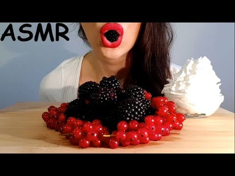 ASMR | Eating Black Berries With Whipped Cream | JUICY SOUNDS | No Talking | Lady M. ASMR