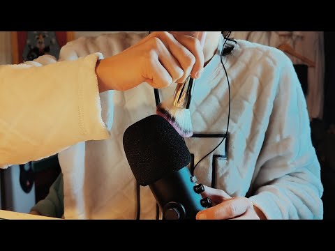 ASMR - BRUSHING THE MICROPHONE WITH DIFFERENT BRUSHES