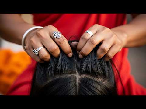 Strong Finger Pressure Acupressure Therapy | Indian Lady Barber Head Massage ASMR For Deep Sleep