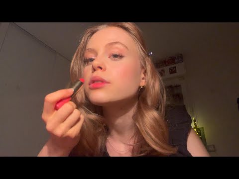 ASMR lipstick application 