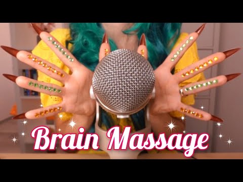 ASMR BRAIN Massage 🌟Mic Scratching, Plastic Wrap over Mic, Tapping, Mic Brushing ~ ASMR No Talking