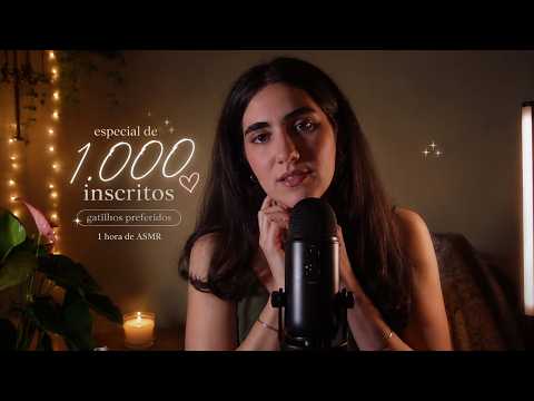 ASMR Especial MIL Inscritos - Gatilhos preferidos + sussurrando nomes dos inscritos💤(1 HR ASMR)