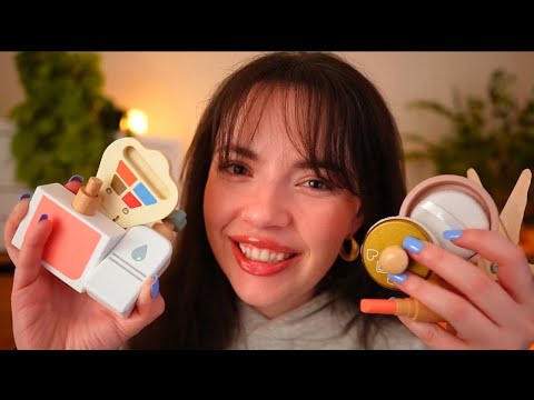 ASMR Wooden Makeup Pampering & Coffeeshop For Sleep (layered sounds, personal attention}