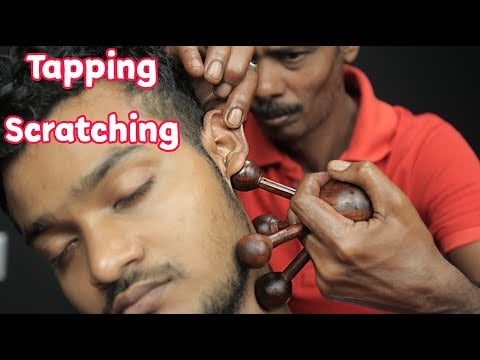 Tapping And Scratching Head And Ear Massage For Relaxing ASMR Tingles | Forehead Massage Neck Crack