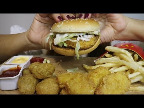 ASMR MCDONALDS / McCHICKEN & CO / NUGGETS / CHILICHEESE / no talking / CREMA ASMR #asmr #mcdonalds
