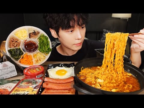 MUKBANG | 집밥! 직접 만든 진 라면 & 계란 스팸 김밥 김치 비빔밥 먹방 | RECIPE KOREAN HOME FOOD الأرز المنزل Nhà gạo