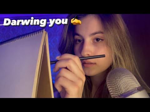 Asmr drawing you in 1 minute ✍️