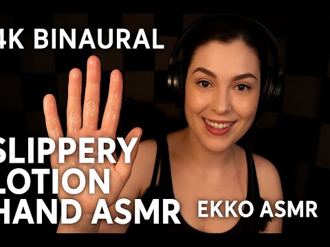 4K Binaural Slippery Lotion Hand ASMR – Ekko ASMR 🧴✨ (Enhanced Audio / 3Dio Free Space Pro II)