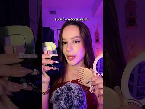 PLASTIC vs WOODEN MAKEUP ASMR?💄 Let me know down below which one is your favourite and I’ll di more