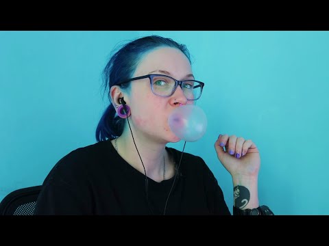 ASMR Bubblegum Chewing & Bubble Blowing With Some Keyboard Typing & Mouse Clicks