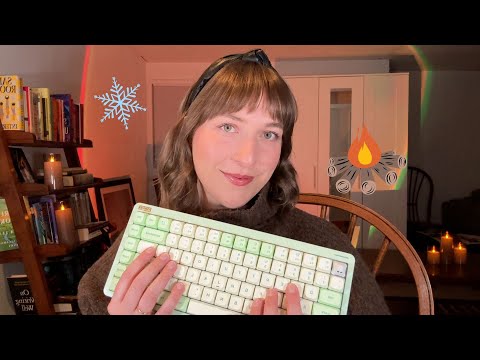 Cozy Winter Lodge ASMR ❄️🦌 Crackling Fireplace, Keyboard Typing, Soft Spoken (Checking You In)