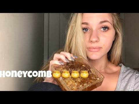 ASMR-(SATISFYING) EATING RAW HONEYCOMB🍯🍯