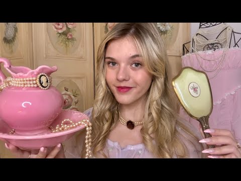 ASMR Giving You A 1h Princess Makeover ‎🩰♡🦢 (makeup, hair, accessories, etc) 🕯️🪞