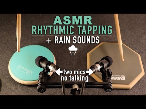 ASMR Rhythmic Tapping + Rain Sounds (No Talking)