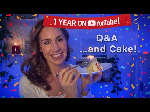 ASMR | 1 Year on YouTube 🎉 Cutting Our Anniversary Cake + A Long, Cozy Q&A 🍰🎙️