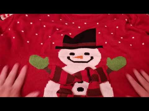 #ASMR  Christmas Clothing Haul - Whispering Tracing fabric sounds