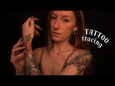 ASMR | Tracing my tattoos with long nails + oil massage 🤤✍️