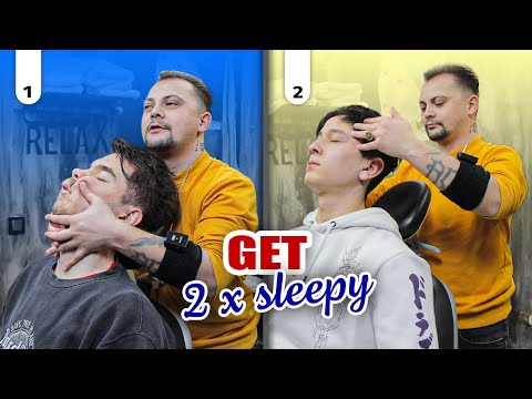 ASMR SLEEP PILL | 2 Customers 2 Asmr Barber Massage For Sleep