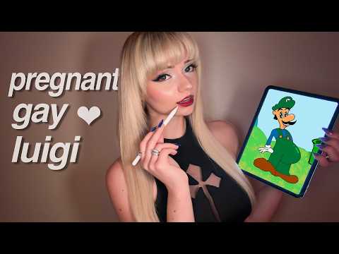 ·˚draw with me | ASMR | pregnant luigi 🍄