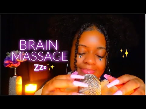 ASMR✨MIC SCRATCHING & NAIL TAPPING BRAIN MASSAGE 🤤 + WHISPERS FOR TINGLES..♡✨