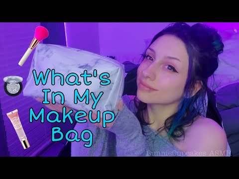 What's In My Makeup Bag ASMR | rummaging, tapping, swatching