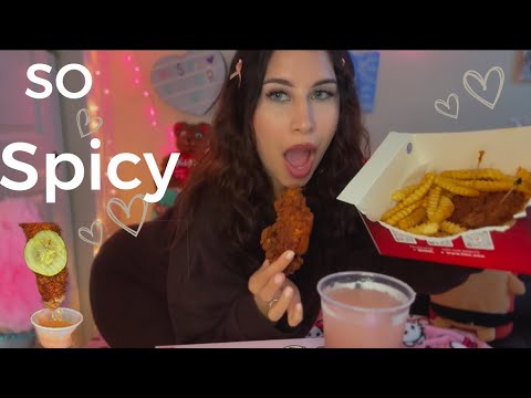 SPICY HOT CHICKEN TENDERS Mukbang 🔥🥵