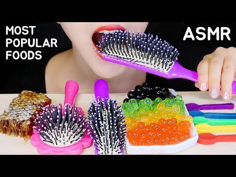 MOST POPULAR FOOD FOR ASMR HONEYCOMB, EDIBLE HAIR BRUSH, POPPING BOBA, FROZEN CHOCOLATE SPOON