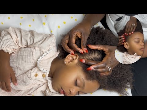 ASMR Nitpicking my daughters hair | she slept in 30 seconds | pt 3