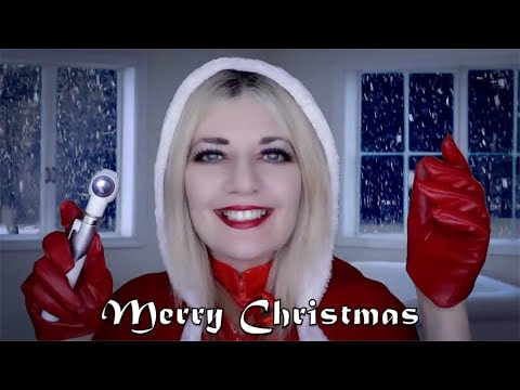 ASMR Ear Exam & Ear Cleaning, Tingly PVC, Leather and Crinkle Sounds - Christmas Videos Revisited!